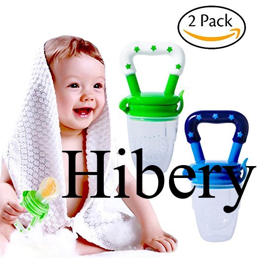 Hibery 2pcs Baby Food Feeder Baby Feeder Pacifier Baby Fruit Net