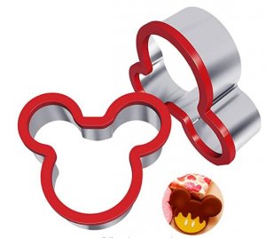 HiberyHom 2 Pack Mickey Mouse Cookie Cutters, Stainless Steel Holiday Sandwich Cutter forCakes, Cookies & Sandwich