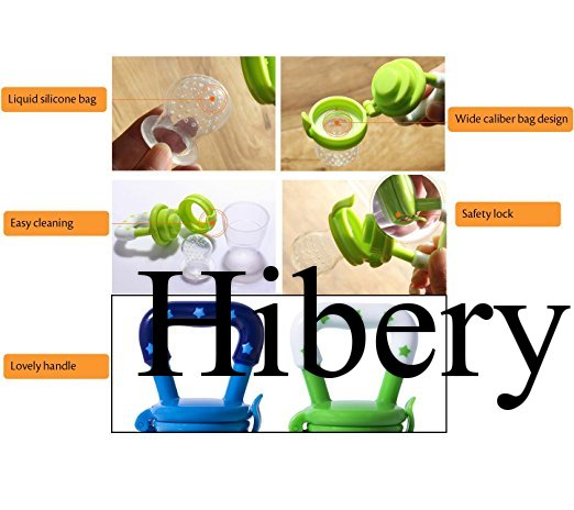 Hibery 2pcs Baby Food Feeder Baby Feeder Pacifier Baby Fruit Net